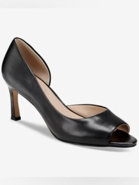 Giani Bernini Women's Valorr Peep Toe d'Orsay Leather Pumps- Size 7